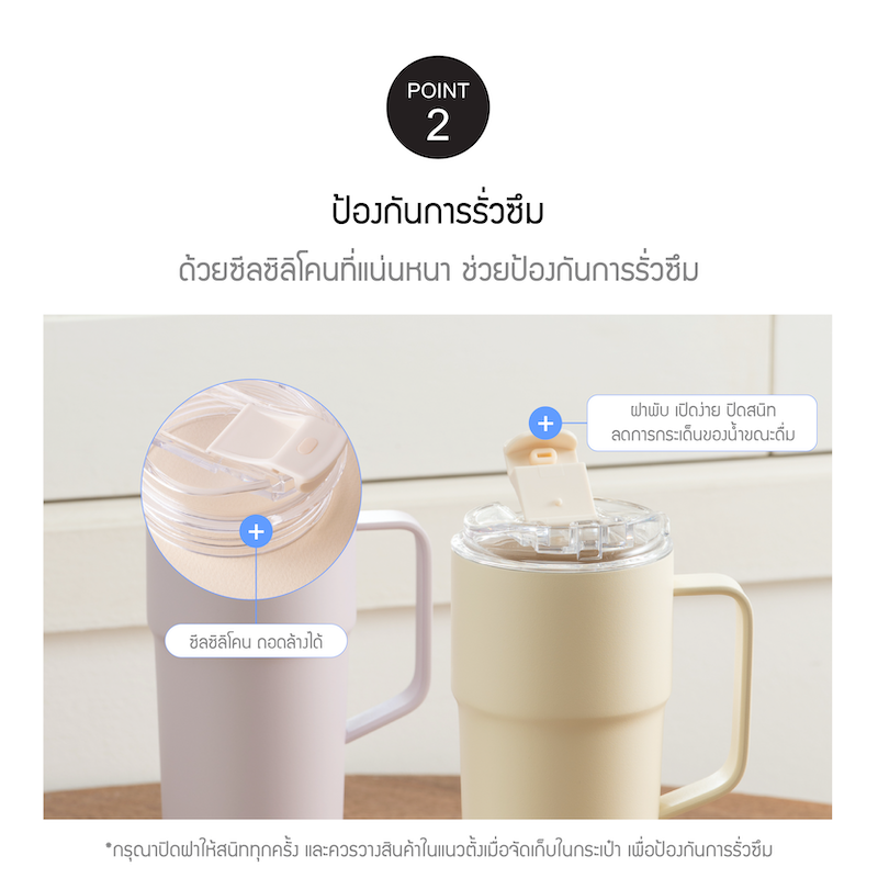 LocknLock แก้วเก็บอุณหภูมิเคลือบเซรามิก Metro Cafe' Handle Tumbler ความจุ 750 ml. รุ่น LHC4418