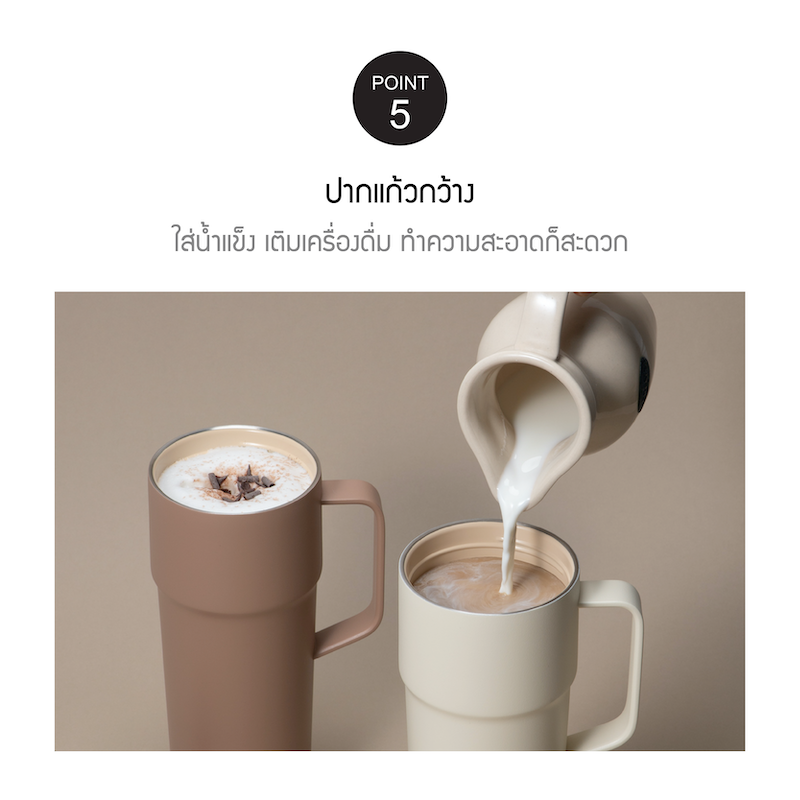 LocknLock แก้วเก็บอุณหภูมิเคลือบเซรามิก Metro Cafe' Handle Tumbler ความจุ 750 ml. รุ่น LHC4418