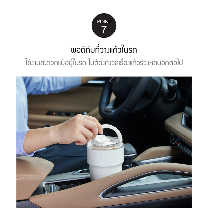 LocknLock แก้วน้ำเก็บอุณหภูมิเคลือบเซรามิก พร้อมหลอด Metro Cafe' Top Handle ความจุ 900ml. รุ่น LHC4419