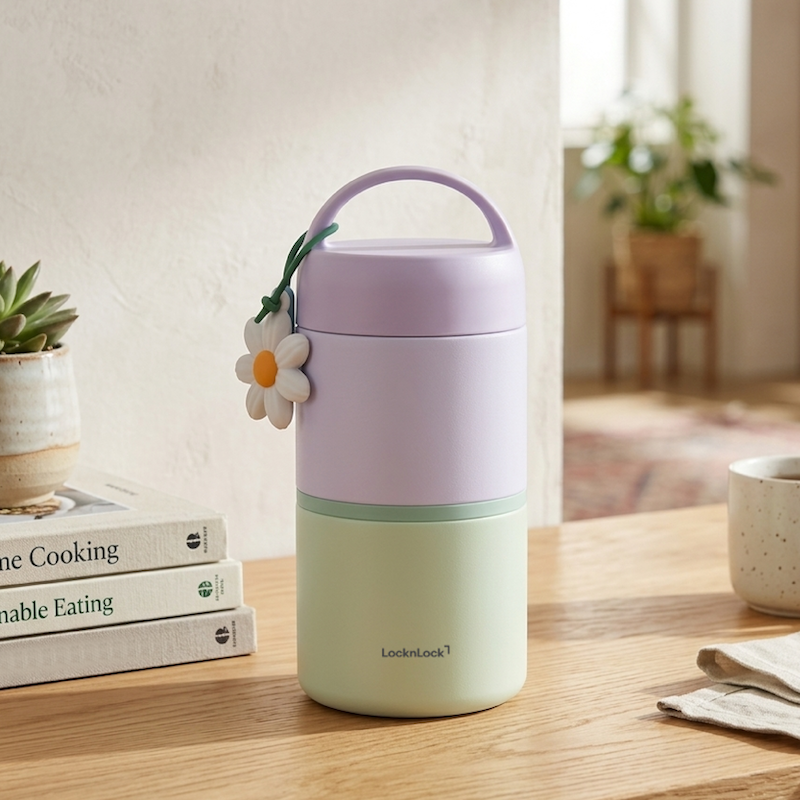 LocknLock ปิ่นโตเก็บอุณหภูมิสุญญากาศ 2 ชั้น New Tower Vacuum Lunch Box รุ่น LHC8055VOL