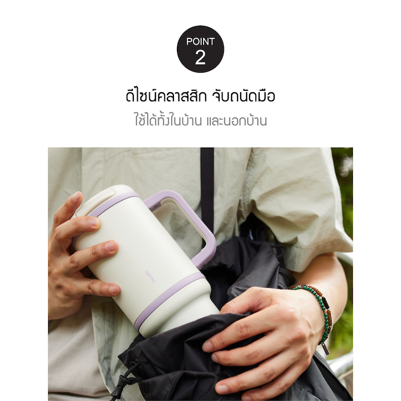 LocknLock แก้วน้ำเก็บอุณหภูมิ Metro Perfect Seal King Tumbler ความจุ 820 ml. รุ่น LHC4410WHT