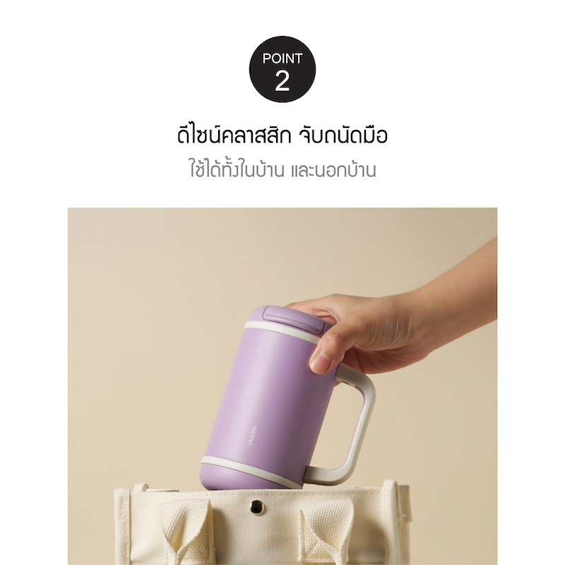 LocknLock แก้วน้ำเก็บอุณหภูมิ Metro Perfect Seal Mug Tumbler 440 ml. รุ่น LHC4405VOL
