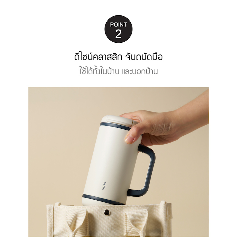 LocknLock แก้วน้ำเก็บอุณหภูมิ Metro Perfect Seal Mug Tumbler 550 ml. รุ่น LHC4406WHT