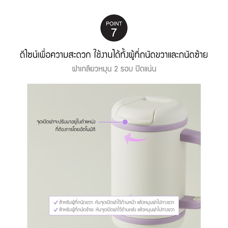 LocknLock แก้วน้ำเก็บอุณหภูมิ Metro Perfect Seal Mug Tumbler 550 ml. รุ่น LHC4406WHT