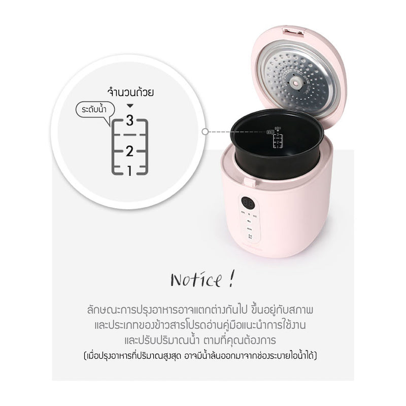 Jenniferoom หม้อหุงข้าวไฟฟ้า Macaron Rice Cooker ความจุ 0.8 L. รุ่น JRTH-R0810