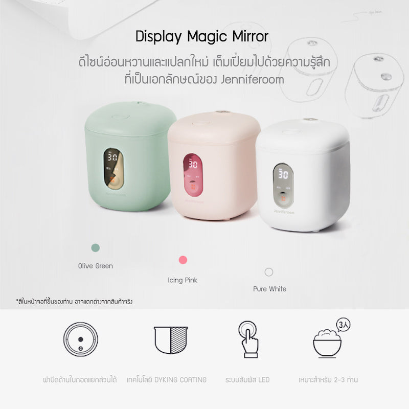 Jenniferoom หม้อหุงข้าวไฟฟ้า Macaron Rice Cooker Plus ความจุ 1.2 L. รุ่น JRTH-R2012