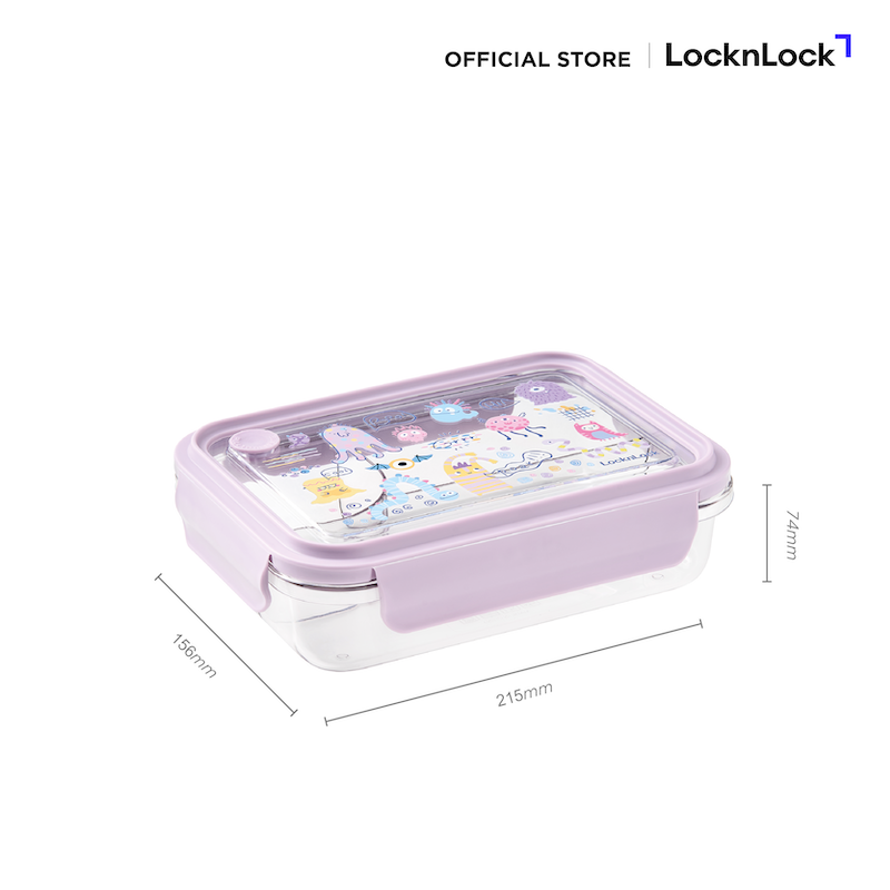 LocknLock กล่องใส่อาหาร 3-DIVIDED CLEAR LUNCH BOX 1L - LCB502