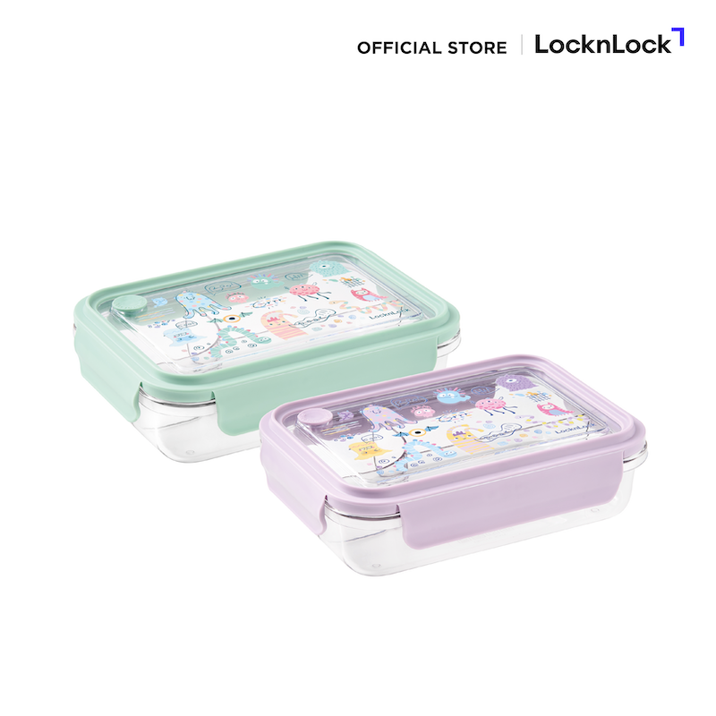 LocknLock กล่องใส่อาหาร 3-DIVIDED CLEAR LUNCH BOX 1L - LCB502