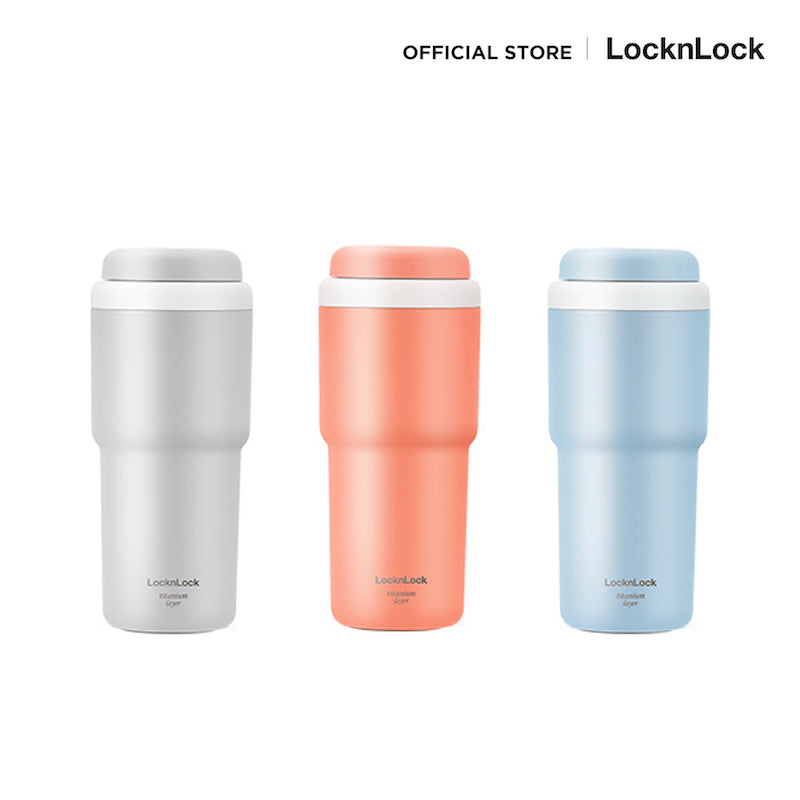 LocknLock แก้วน้ำเก็บอุณหภูมิ The First One Touch Tumbler (Titanium layer) 480 ml. - LHC3291