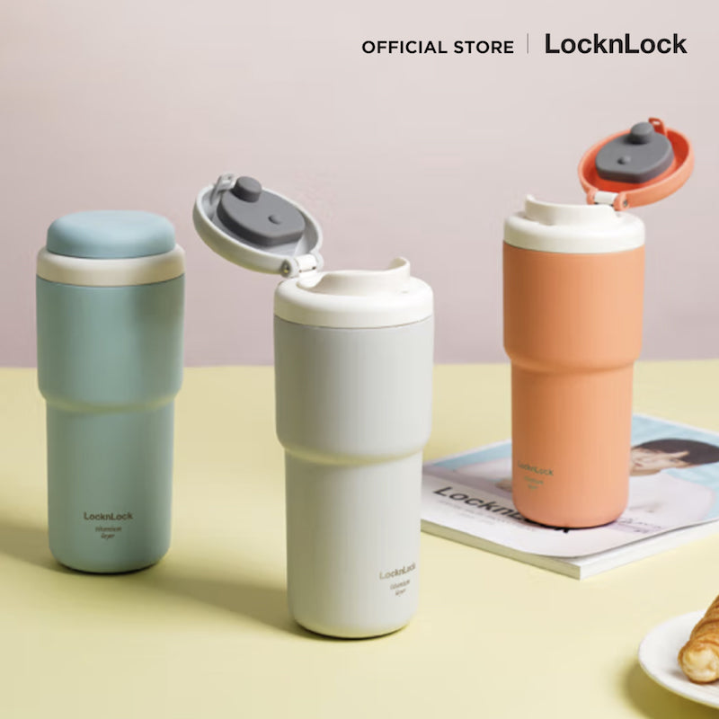 LocknLock แก้วน้ำเก็บอุณหภูมิ The First One Touch Tumbler (Titanium layer) 480 ml. - LHC3291