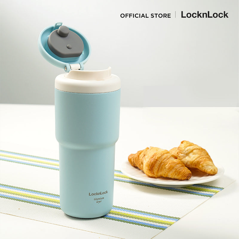 LocknLock แก้วน้ำเก็บอุณหภูมิ The First One Touch Tumbler (Titanium layer) 480 ml. - LHC3291