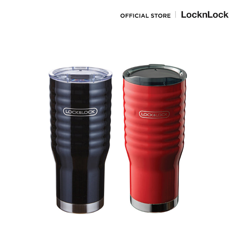 LocknLock กระบอกน้ำเก็บความร้อน-เย็น Wave Tumbler 500มล. รุ่น LHC4147BLK