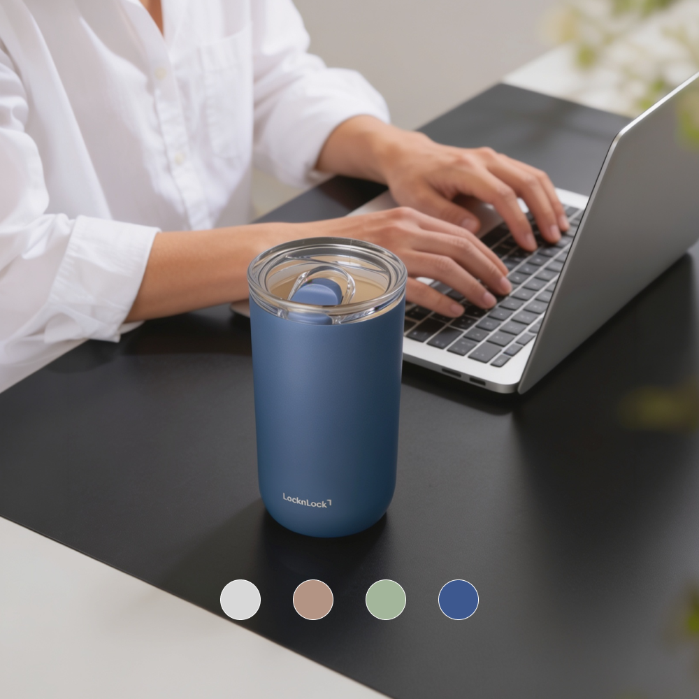 LocknLock แก้วเก็บอุณหภูมิเคลือบเซรามิก Smooth Slider Ceramic Tumbler ความจุ 490ml. รุ่น LHC4166