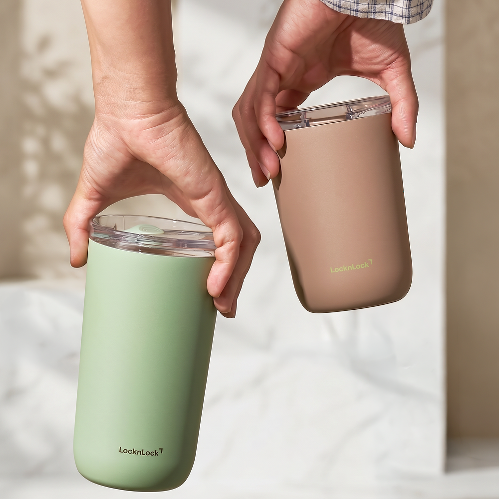 LocknLock แก้วเก็บอุณหภูมิเคลือบเซรามิก Smooth Slider Ceramic Tumbler ความจุ 490ml. รุ่น LHC4166