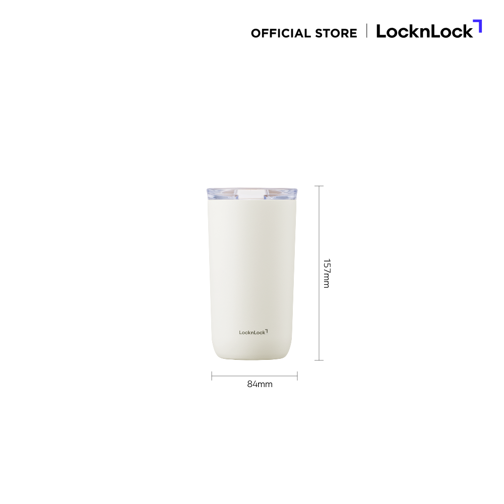 LocknLock แก้วเก็บอุณหภูมิเคลือบเซรามิก Smooth Slider Ceramic Tumbler ความจุ 490ml. รุ่น LHC4166
