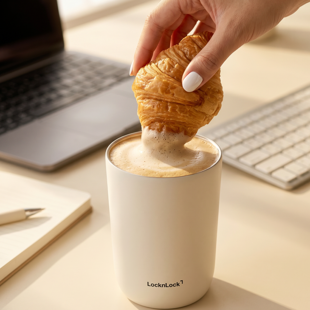 LocknLock แก้วเก็บอุณหภูมิเคลือบเซรามิก Smooth Slider Ceramic Tumbler ความจุ 380ml. รุ่น LHC4170