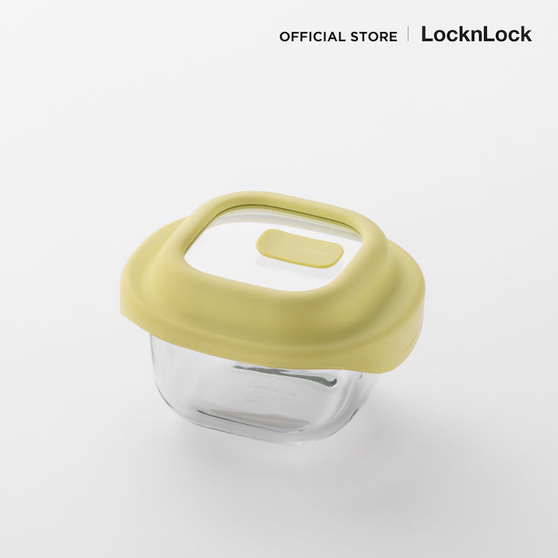 LocknLock กล่องแก้วถนอมอาหาร สไตล์น่ารัก SIMPLE COOK 500 ml. - LNG481YEL