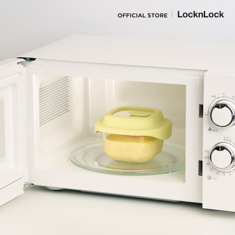 LocknLock กล่องแก้วถนอมอาหาร สไตล์น่ารัก SIMPLE COOK 500 ml. - LNG481YEL