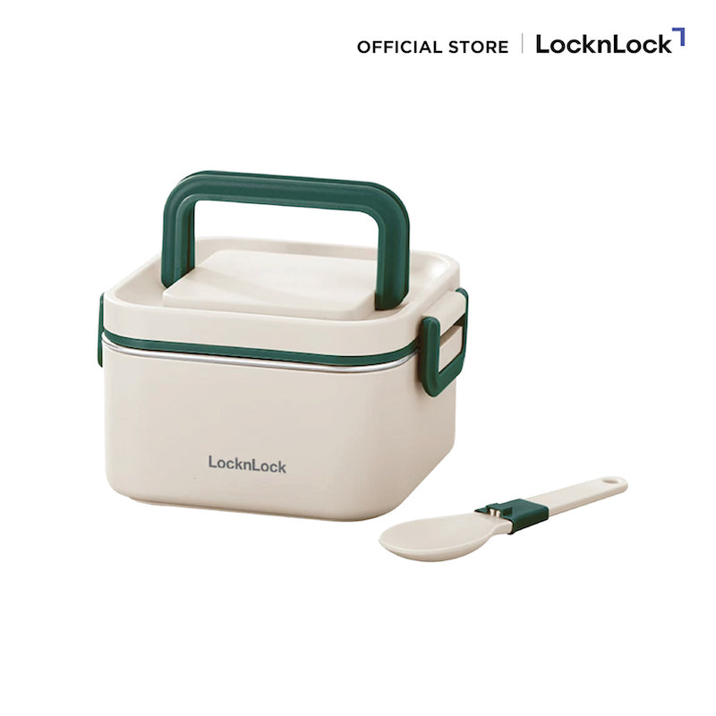 LocknLock กล่องใส่อาหารกลางวัน Square Lunch Box ความจุ 700ml. รุ่น LST710IVY