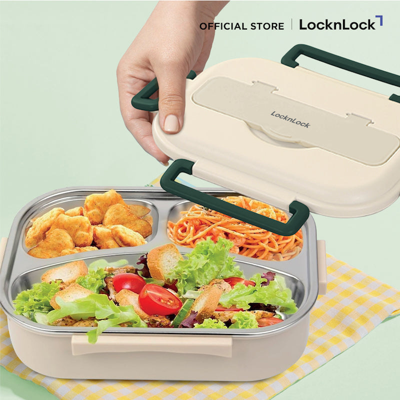 LocknLock กล่องใส่อาหารกลางวัน 3 ช่อง Compartment Lunch Box ความจุ 1000ml. รุ่น LST712