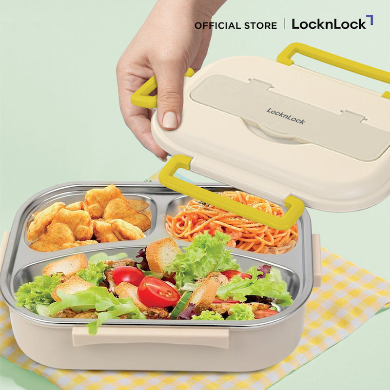 LocknLock กล่องใส่อาหารกลางวัน 3 ช่อง Compartment Lunch Box ความจุ 1000ml. รุ่น LST712