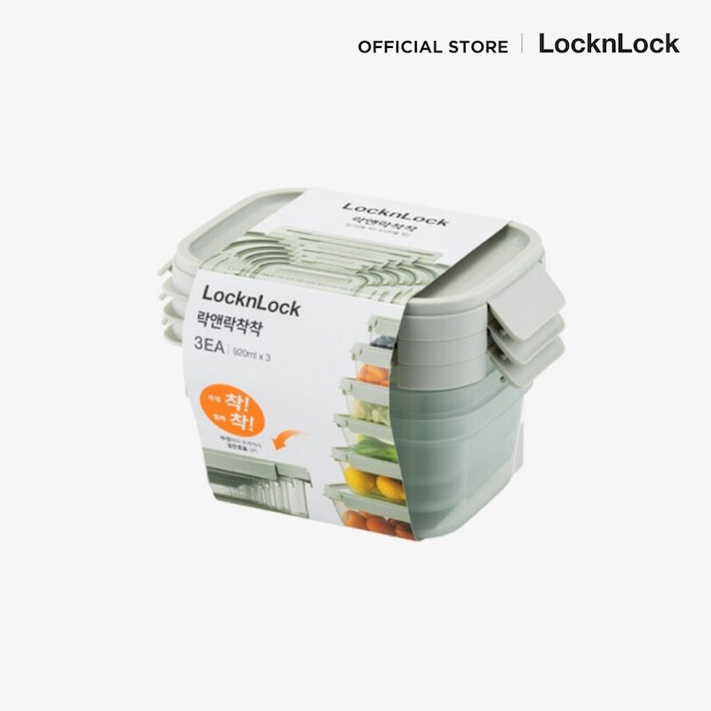 LocknLock เซตกล่องถนอมอาหาร Chak Chak Container 920 ml. 3 ชิ้น - LTN330S3