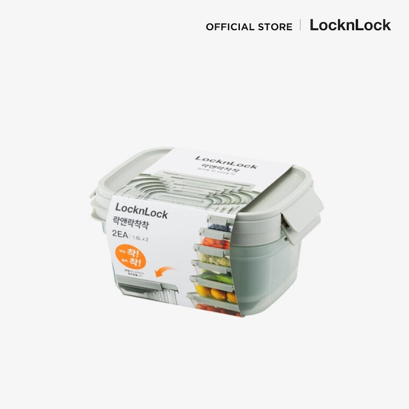 กล่องใส่อาหาร LocknLock Chak Chak Container 1.6 L. 2 Pcs. - LTN340S2