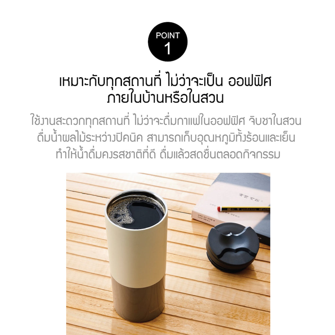 กระบอกน้ำเก็บอุณหภูมิ Two Tone Lip Tumbler 450 ml. รุ่น LHC4164 detail 2