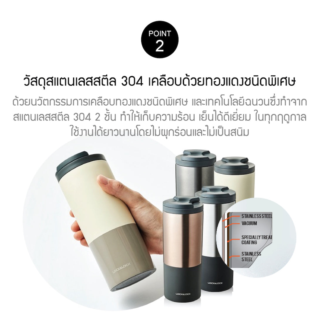 กระบอกน้ำเก็บอุณหภูมิ Two Tone Lip Tumbler 450 ml. รุ่น LHC4164 detail 3