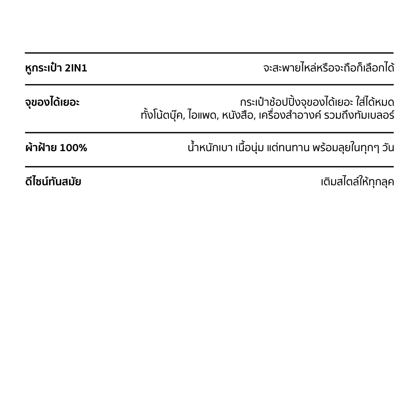 TACTFLOW กระเป๋าผ้า Daily Tote Bag (Size L) รุ่น TFF110