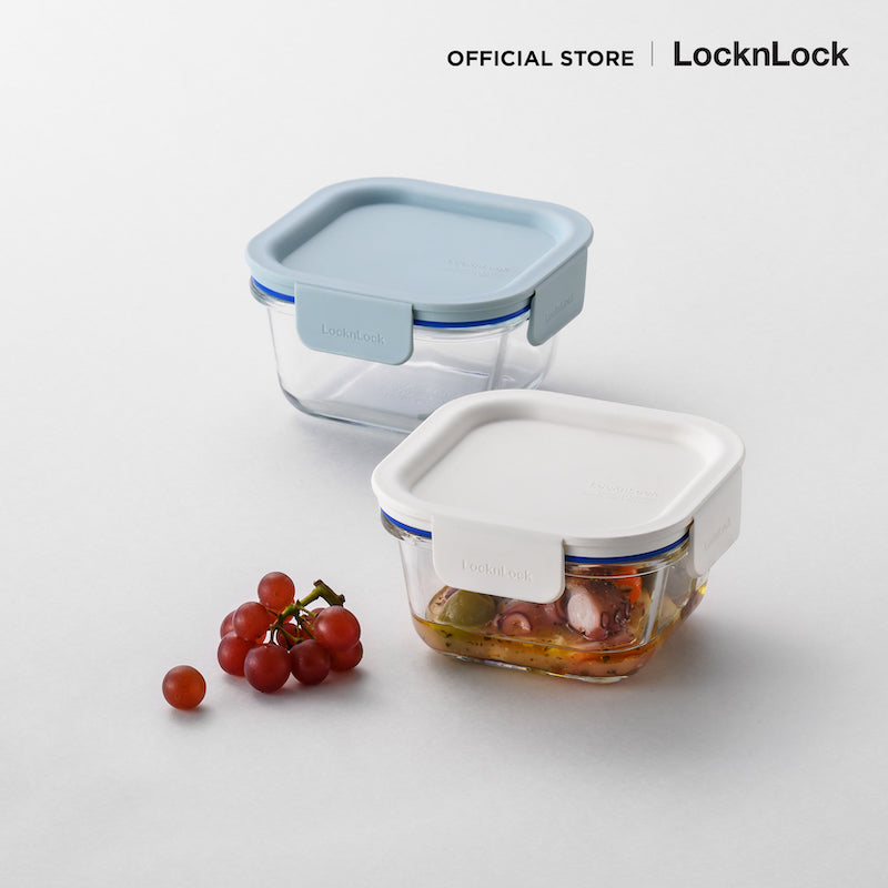 LocknLock กล่องถนอมอาหาร The Clear Square Container ความจุ 300 ml. - LNG205MIT