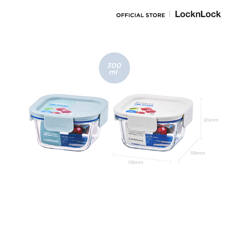 LocknLock กล่องถนอมอาหาร The Clear Square Container ความจุ 300 ml. - LNG205MIT
