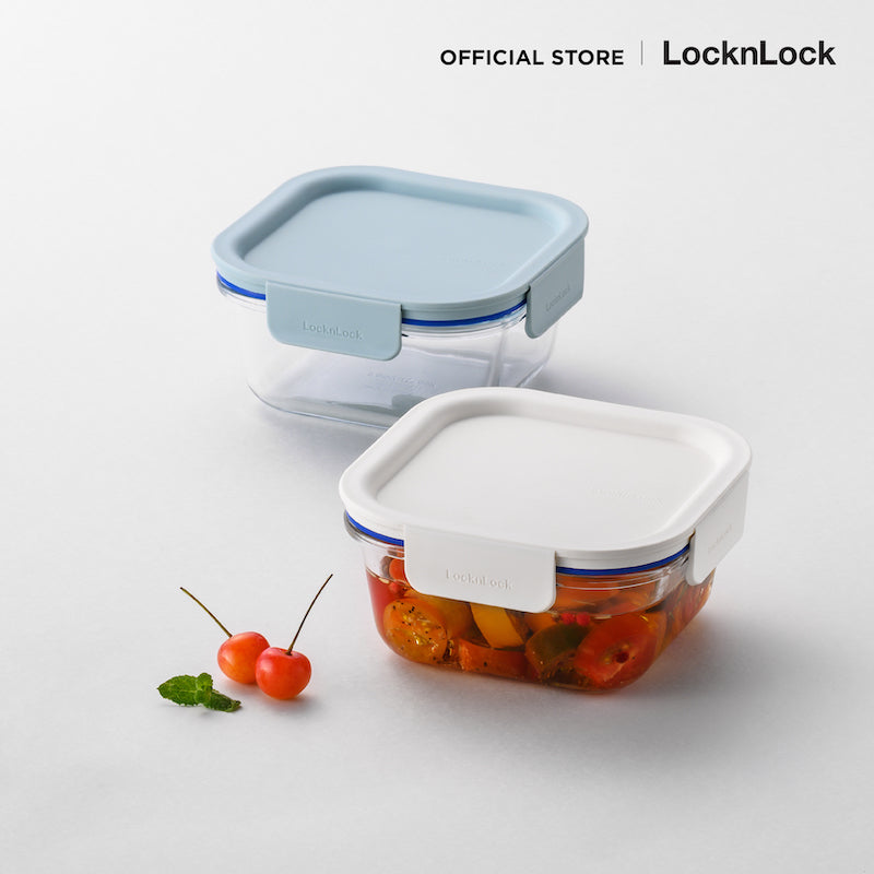 LocknLock กล่องถนอมอาหาร The Clear Square Container ความจุ 500 ml. - LNG214MIT