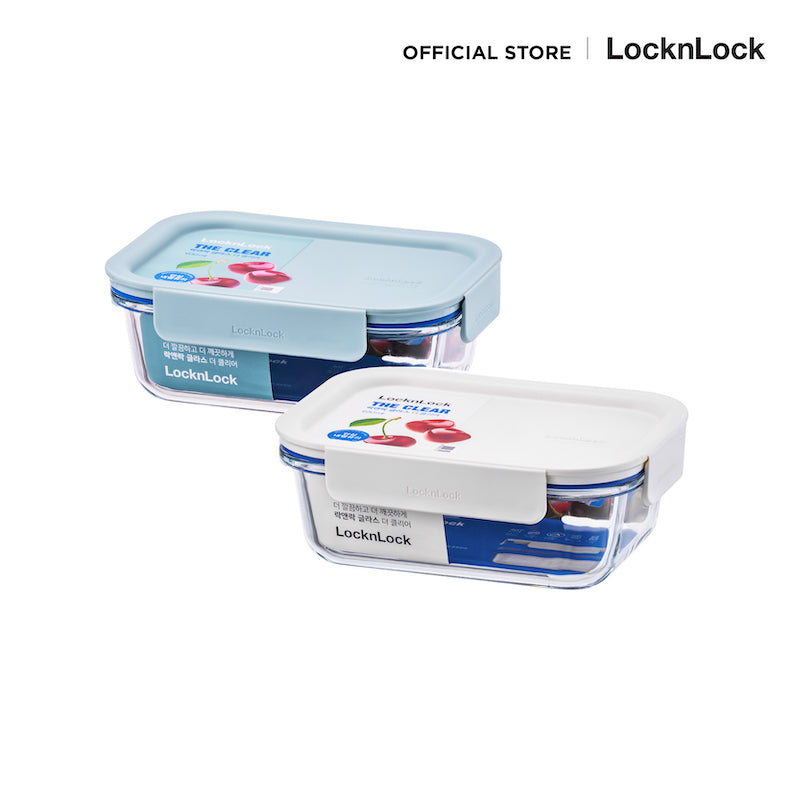 LocknLock กล่องแก้วถนอมอาหาร The Clear Rectangle Container ความจุ 630 ml. - LNG428MIT