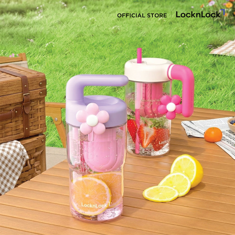 LocknLock แก้วน้ำพลาสติก 2 ชั้น พร้อมที่กรองชา Handy Infuser Bottle ความจุ 770ml. รุ่น ABF916