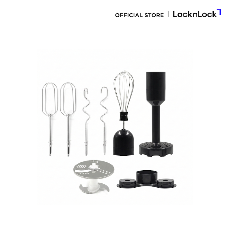 LocknLock เครื่องปั่นอเนกประสงค์ 12 ชิ้น Hand Blender 2 Speed รุ่น EJM556BLK