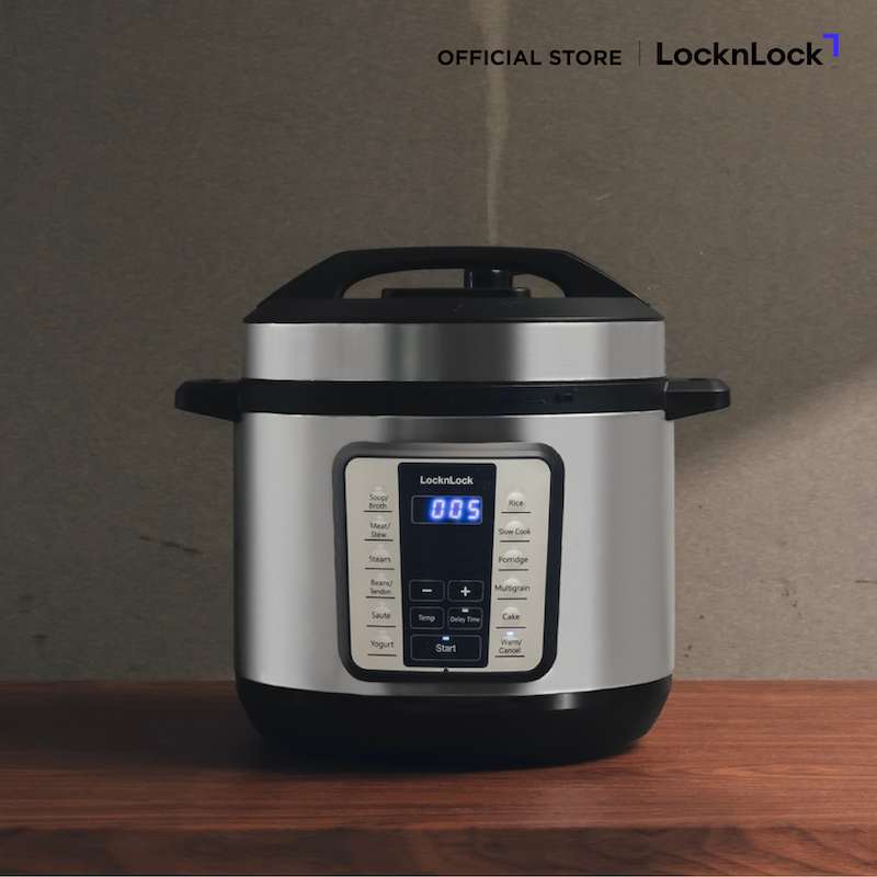 LocknLock หม้อแรงดันไฟฟ้า Smart Pressure Cooker 6 L. รุ่น EJP666SLV