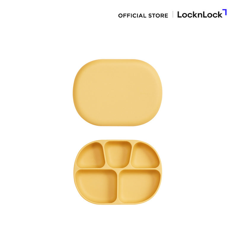 LockLock ถาดซิลิโคนพร้อมฝาสำหรับเด็ก Little LUV Silicone Suction Plate SET - LBB411