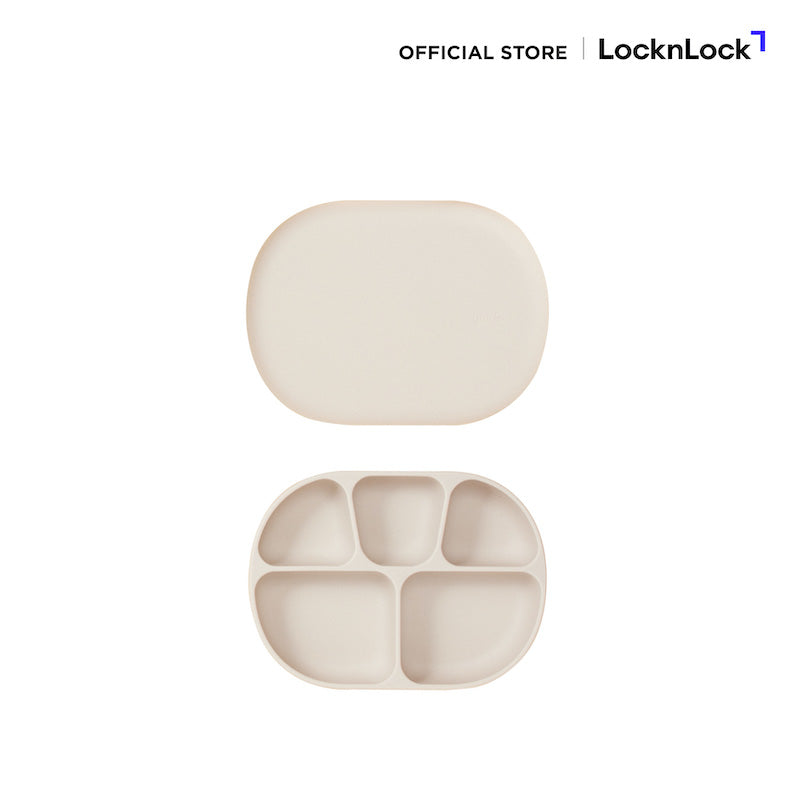LockLock ถาดซิลิโคนพร้อมฝาสำหรับเด็ก Little LUV Silicone Suction Plate SET - LBB411