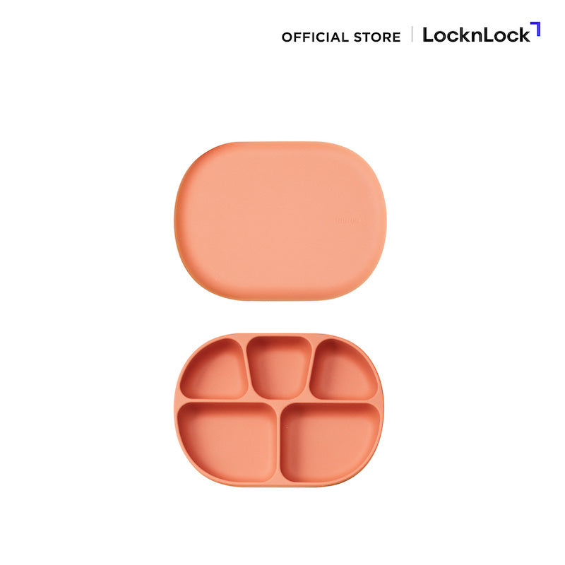 LockLock ถาดซิลิโคนพร้อมฝาสำหรับเด็ก Little LUV Silicone Suction Plate SET - LBB411