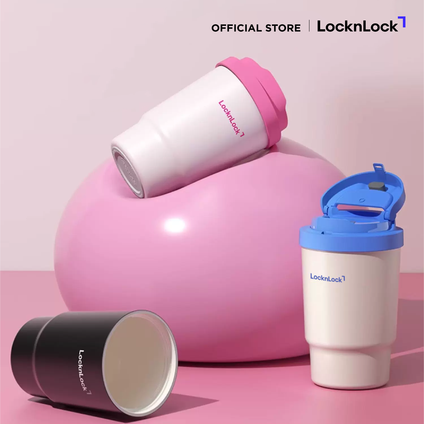 LocknLock แก้วเก็บอุณหภูมิเคลือบเซรามิก Coffee Ceramic Tumbler ความจุ 400ml. รุ่น LHC3340