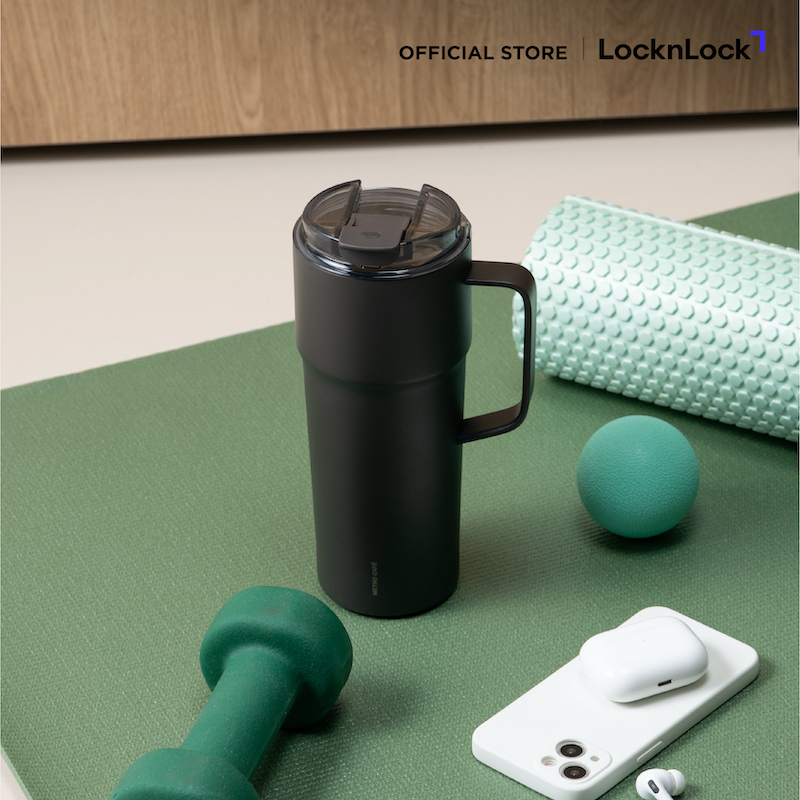 LocknLock แก้วเก็บอุณหภูมิเคลือบเซรามิก Metro Cafe' Handle Tumbler ความจุ 750 ml. รุ่น LHC4418