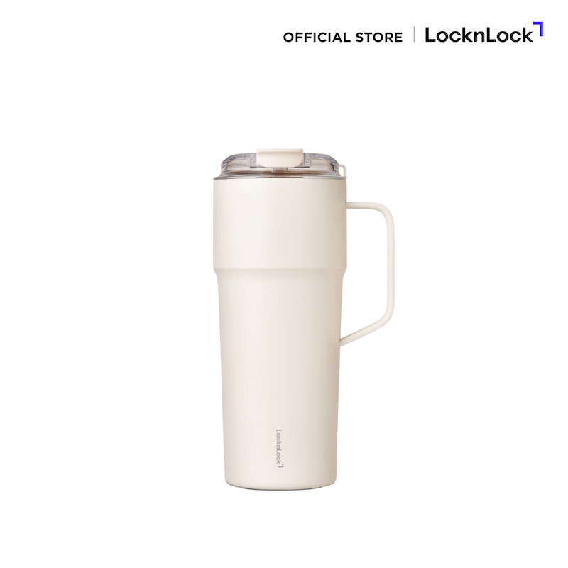 LocknLock แก้วเก็บอุณหภูมิเคลือบเซรามิก Metro Cafe' Handle Tumbler ความจุ 750 ml. รุ่น LHC4418