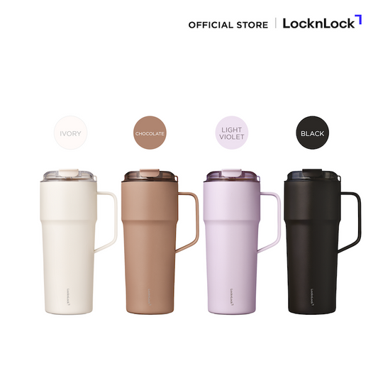 LocknLock แก้วเก็บอุณหภูมิเคลือบเซรามิก Metro Cafe' Handle Tumbler ความจุ 750 ml. รุ่น LHC4418