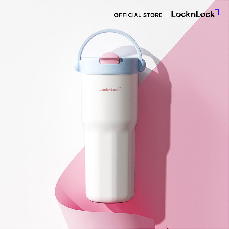 LocknLock แก้วน้ำเก็บอุณหภูมิเคลือบเซรามิก Everyday Handle Tumbler ความจุ 670ml. รุ่น LHC4421