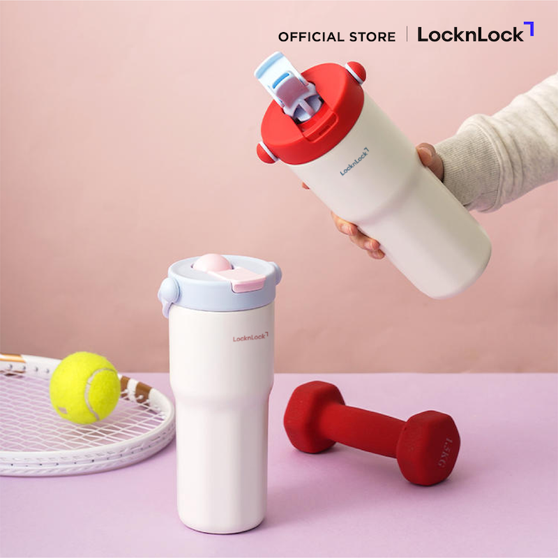 LocknLock แก้วน้ำเก็บอุณหภูมิเคลือบเซรามิก Everyday Handle Tumbler ความจุ 670ml. รุ่น LHC4421
