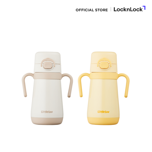LocknLock กระติกน้ำ Little LUV One Touch STS Straw Cup ความจุ 300 ml. - LHC916
