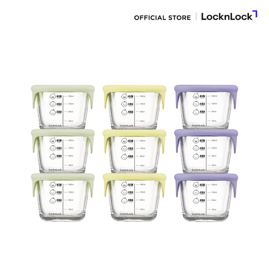 LockLock เซตกล่องแก้วถนอนมอาหารเด็ก Baby Food Container 690 ml. - LLG509S3