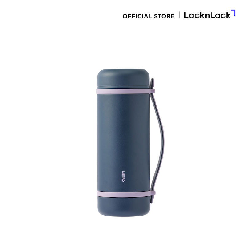 LocknLock แก้วน้ำเก็บอุณหภูมิ Metro Perfect Seal Tote Tumbler 600 ml. รุ่น LHC3402NVY