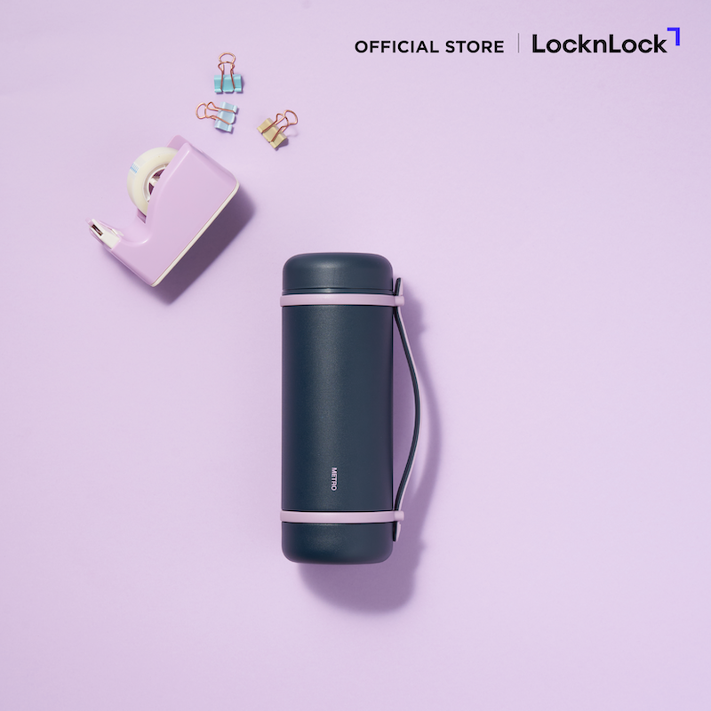 LocknLock แก้วน้ำเก็บอุณหภูมิ Metro Perfect Seal Tote Tumbler 600 ml. รุ่น LHC3402NVY
